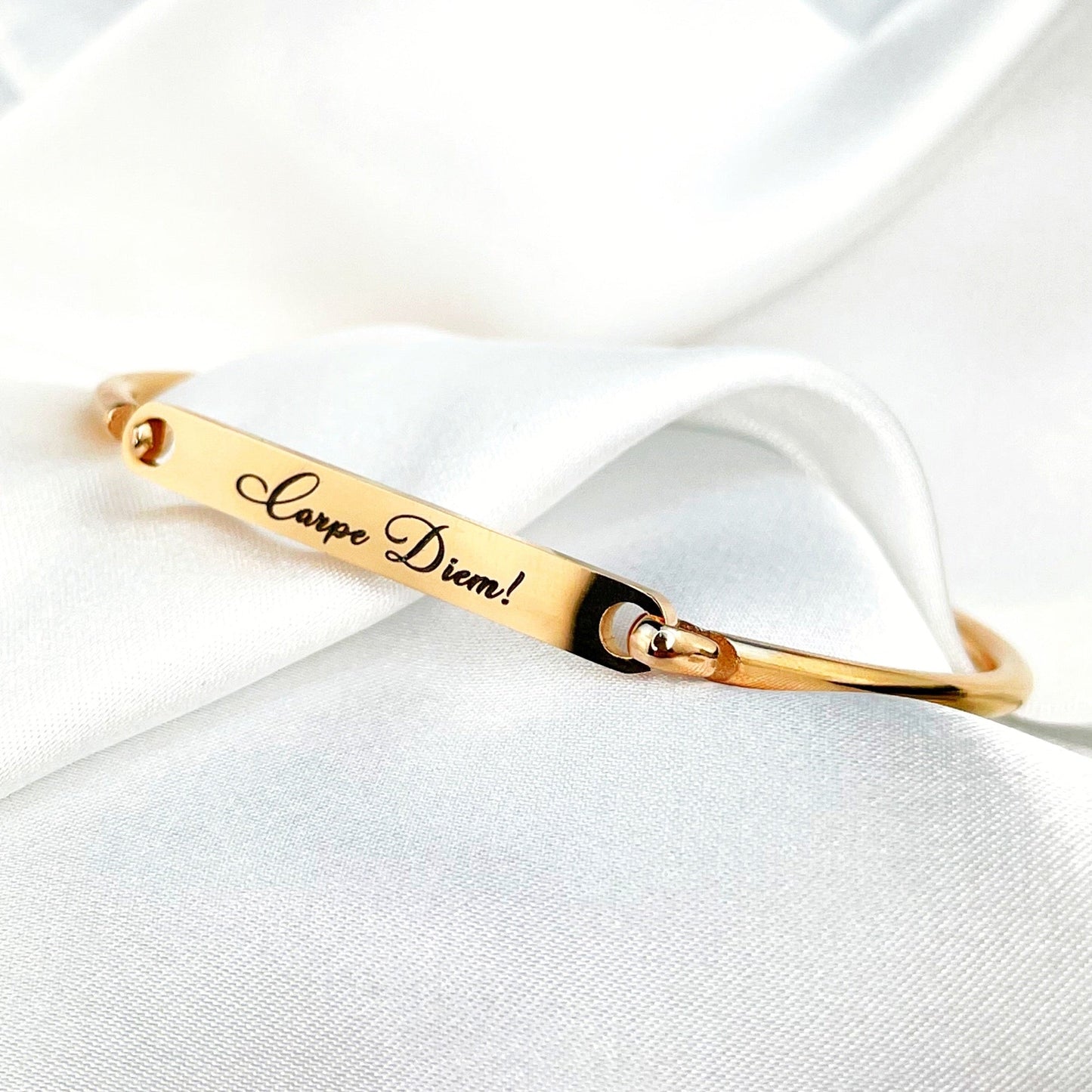 Personalizable stainless steel bangle - engraving - color rose gold…