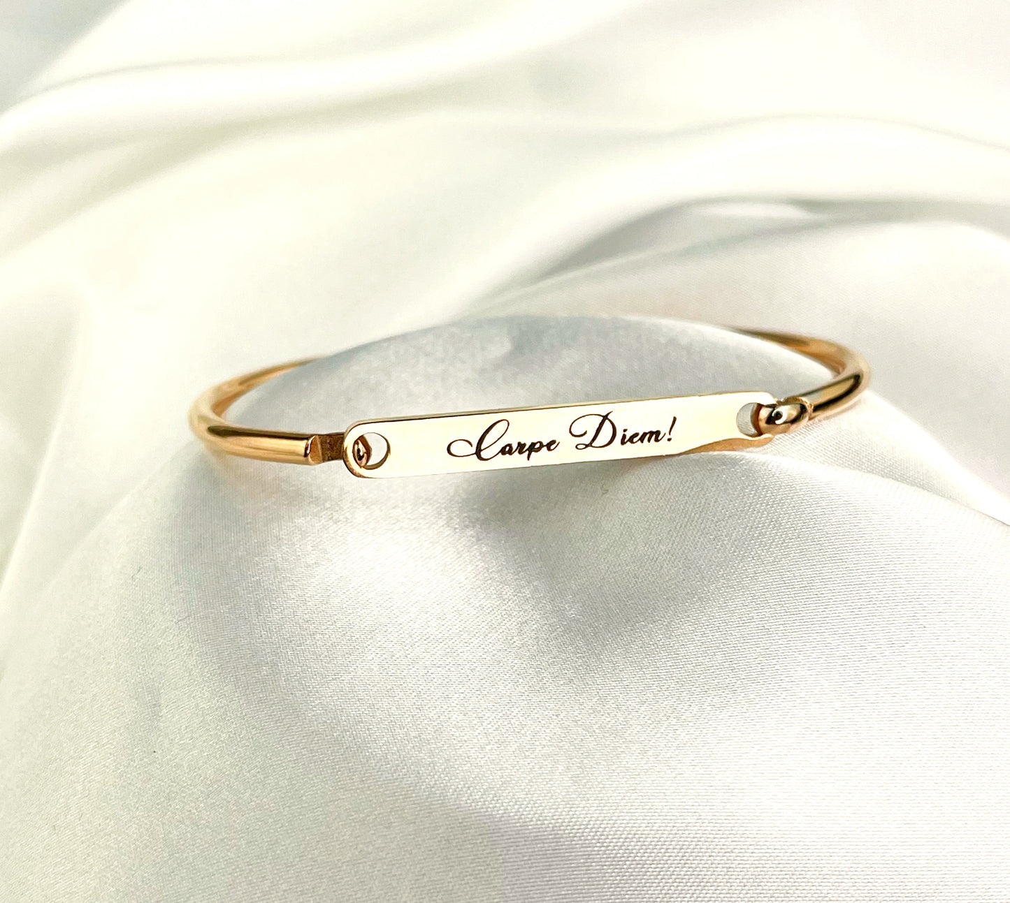 Personalizable stainless steel bangle - engraving - color rose gold…