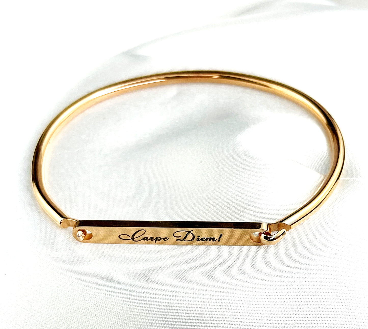 Personalizable stainless steel bangle - engraving - color rose gold…