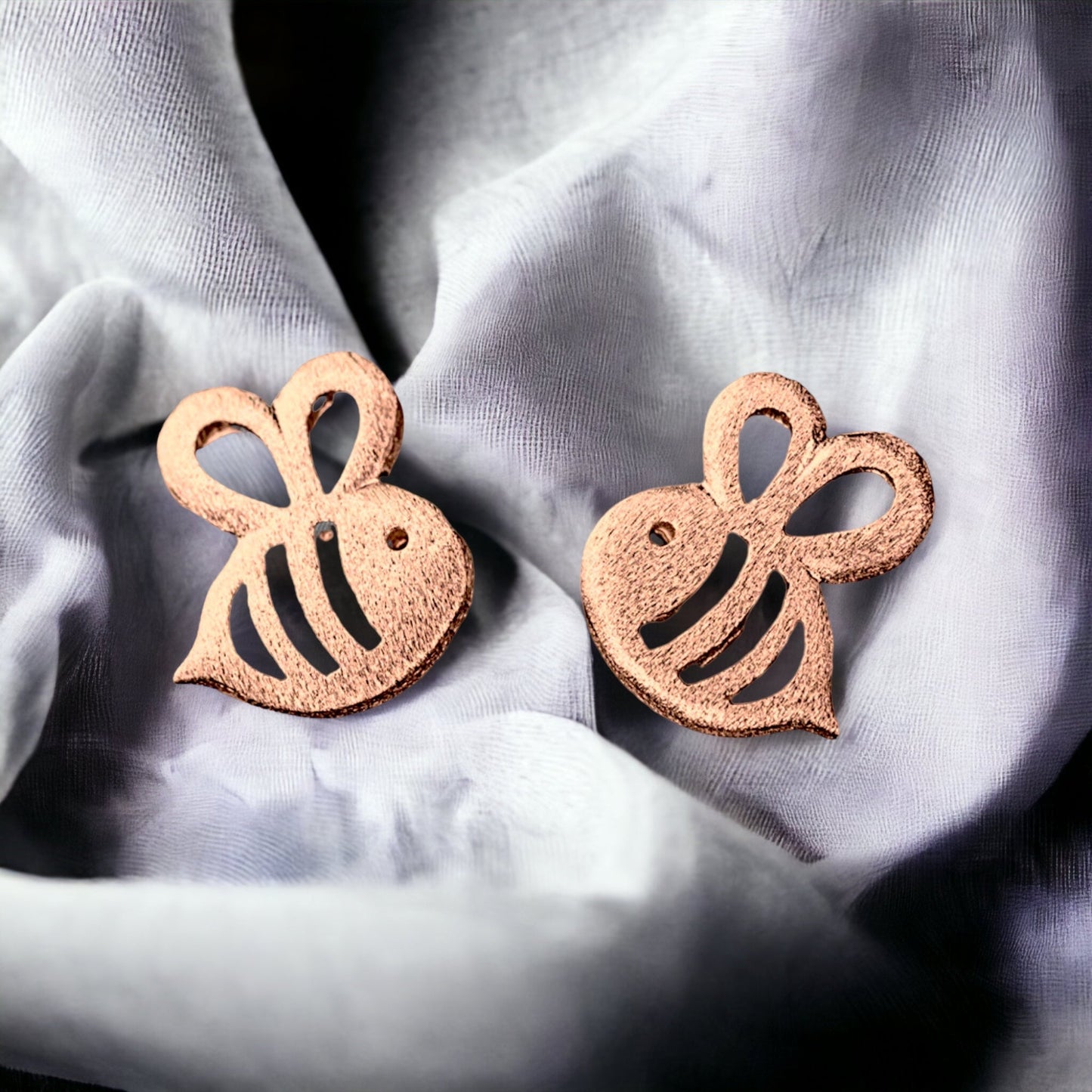 Bee Mini Stud Earrings - 925 Sterling Rosegold Gold Plated Earrings — 40