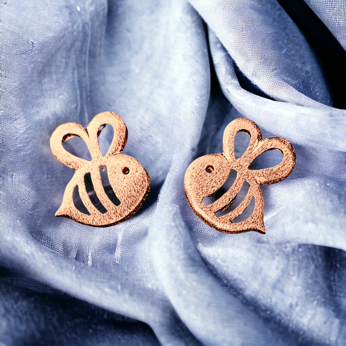 Bee Mini Stud Earrings - 925 Sterling Rosegold Gold Plated Earrings — 40