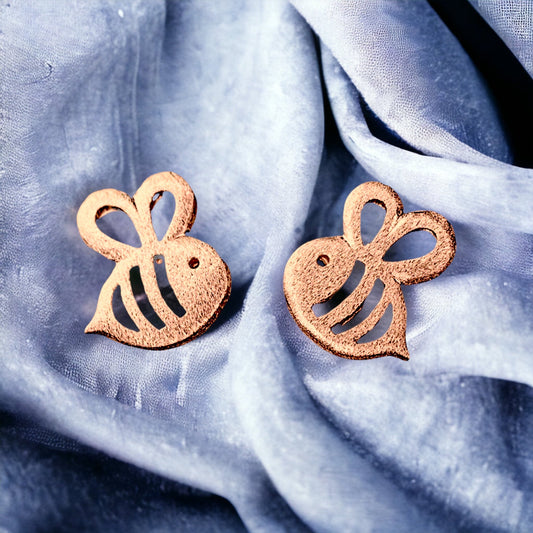 Bee Mini Stud Earrings - 925 Sterling Rosegold Gold Plated Earrings — 40