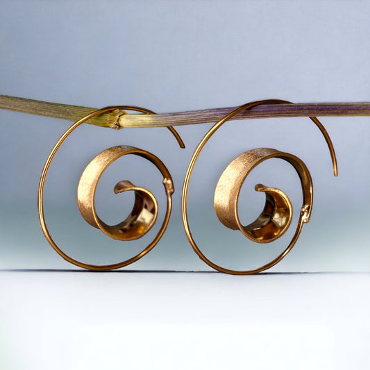 925er Rosé gold-plated Spiral Earrings BRUNEI II - OHR925-19