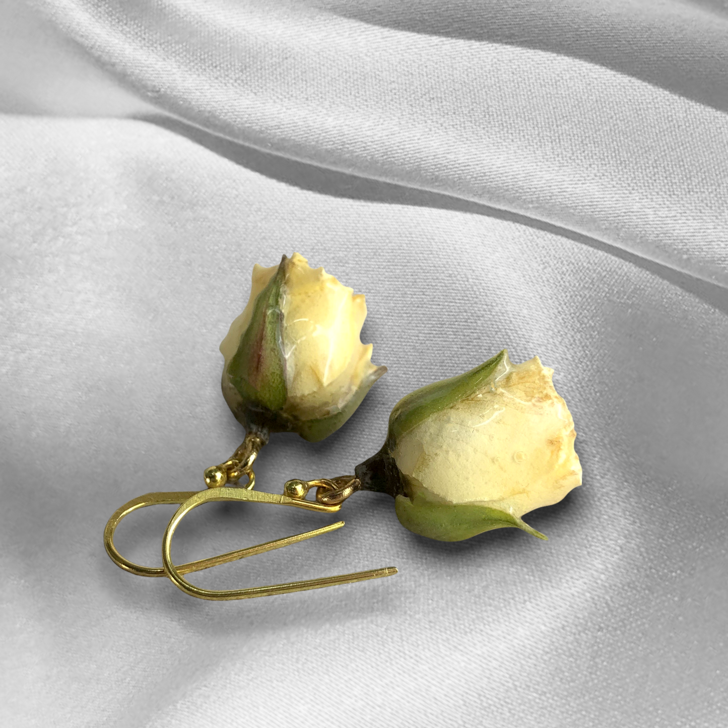 925 sterling gold-plated earrings with real roses