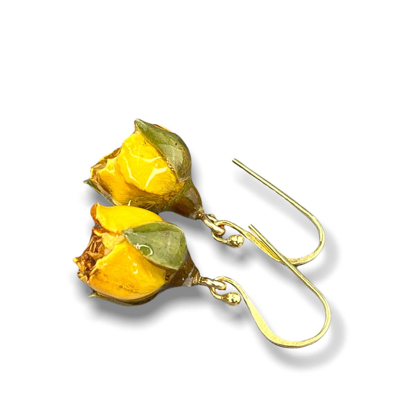 925 real mini roses sterling gold plated earrings