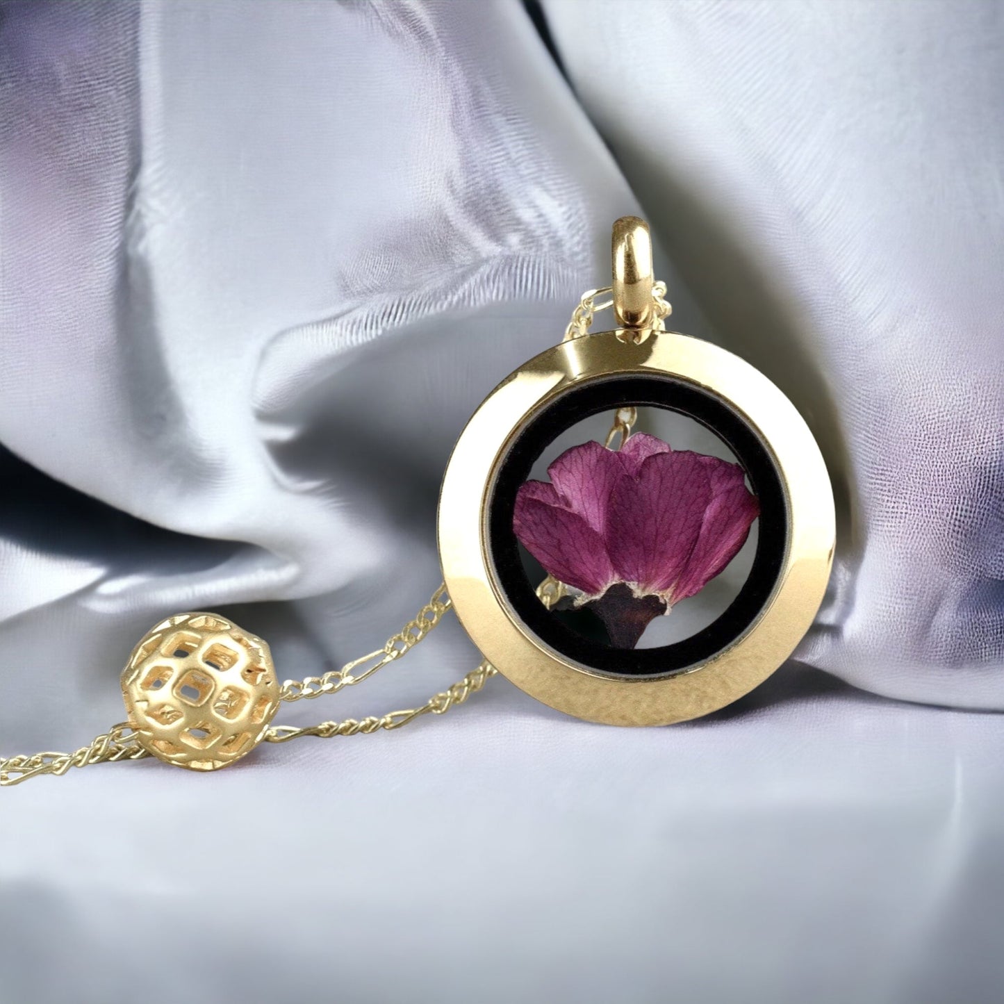 Real Japanese sakura - Sakura medallion - 925 sterling gold plated