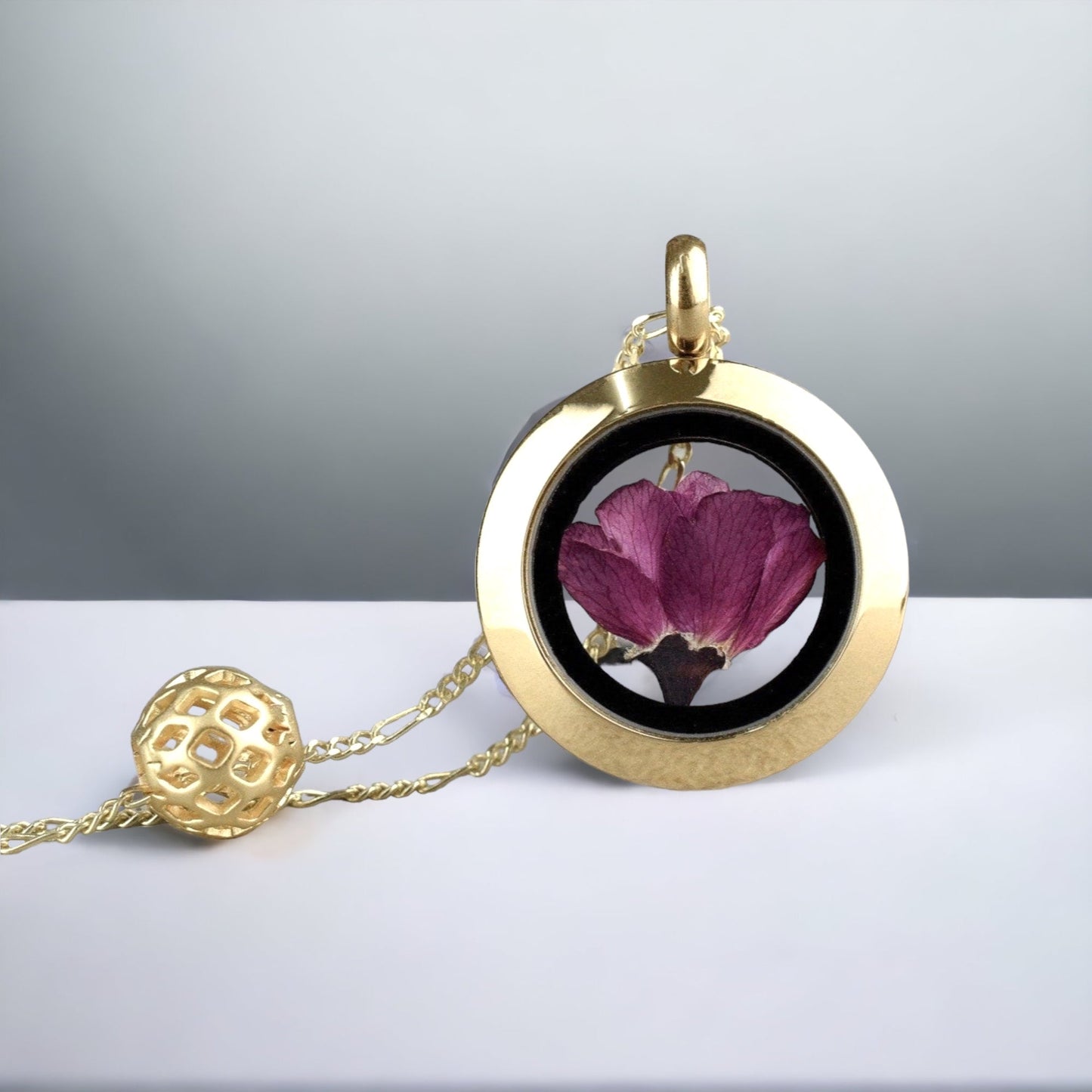 Real Japanese sakura - Sakura medallion - 925 sterling gold plated