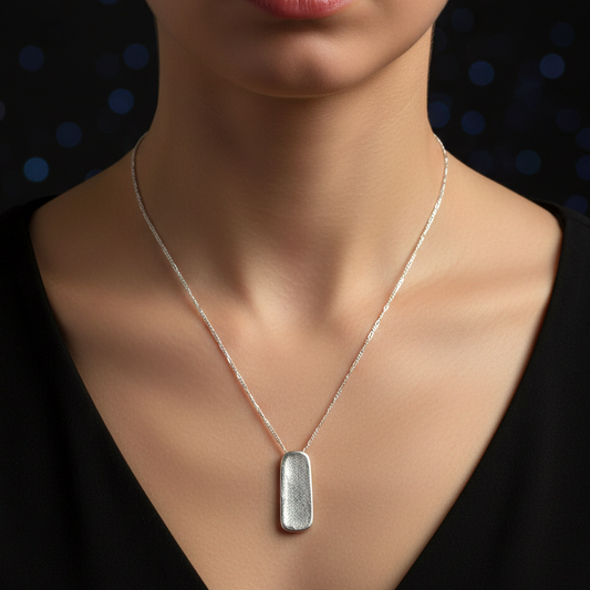 SATORI 925 Sterling Silver Necklace with Hand-Brushed Pendant, 23mm…