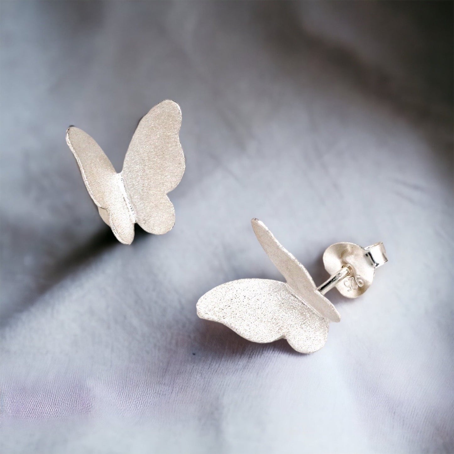 Mini Butterflies Stud Earrings - Minimalist 925 Sterling Silver…