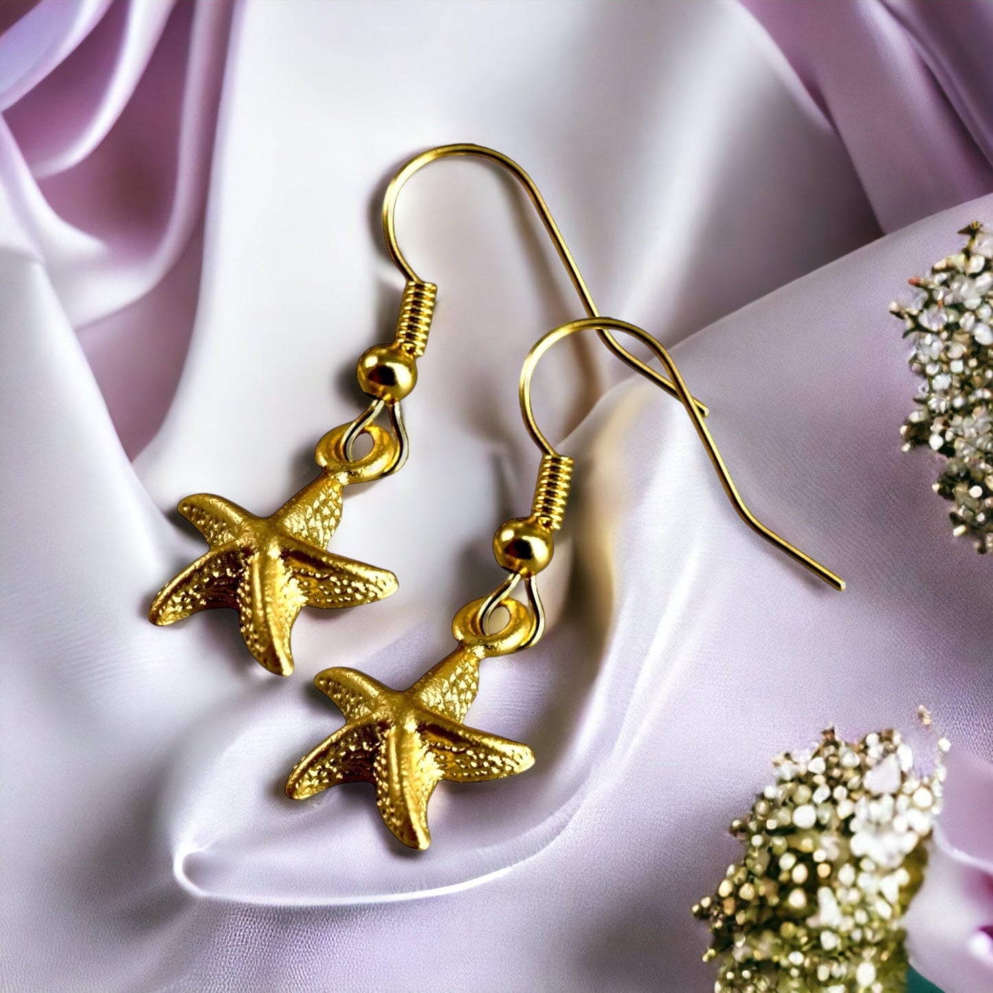 Starfish Golden Earrings - Gold Plated Elegant Maritim Ocean…