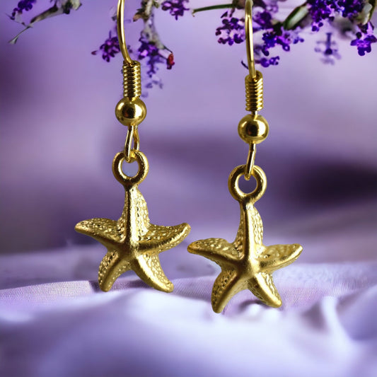 Starfish Golden Earrings - Gold Plated Elegant Maritim Ocean…
