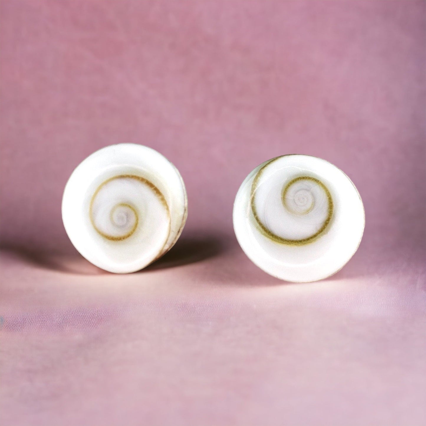 Shiva Eyes Mini Stud Earrings - 925 Sterling Silver Minimalist Shell…