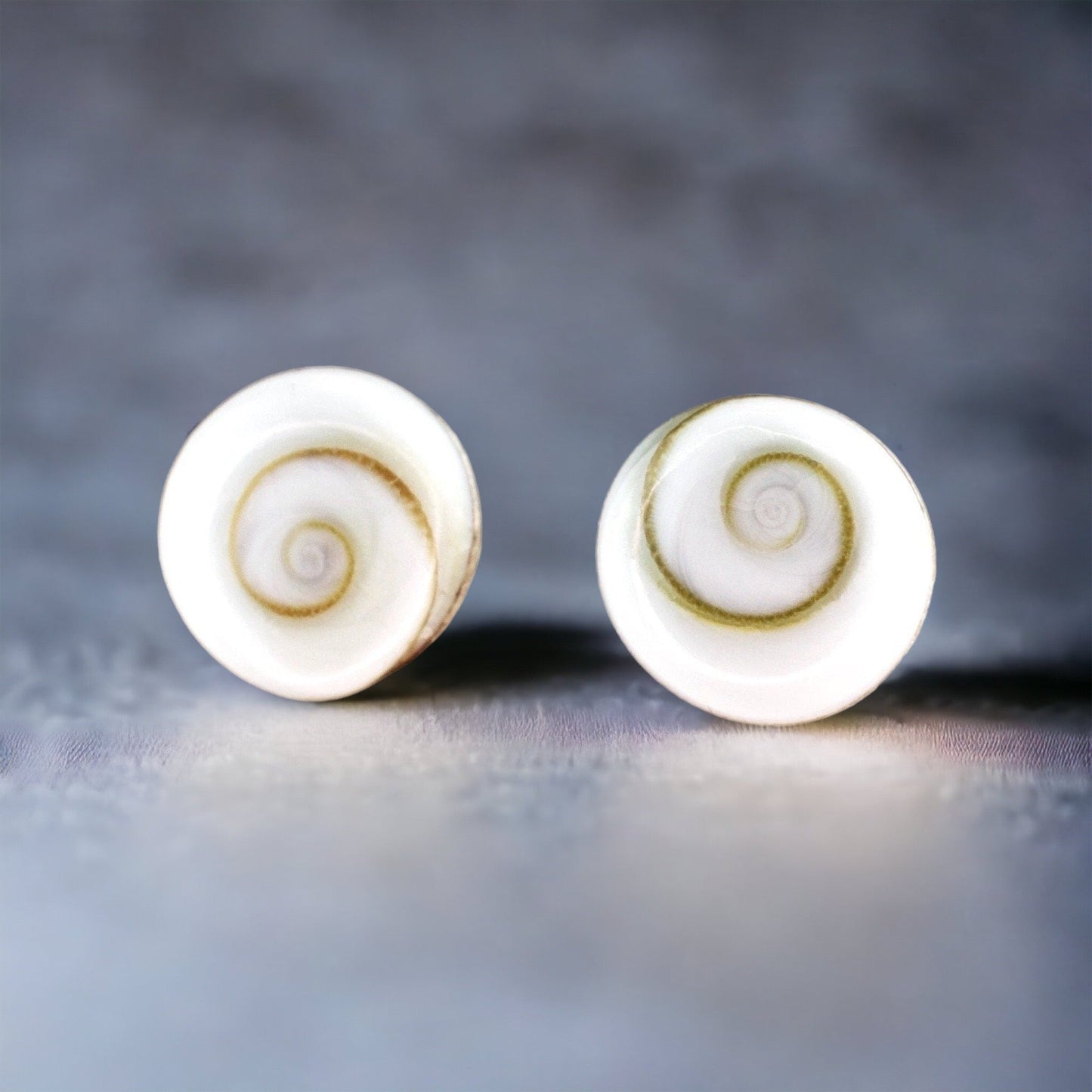 Shiva Eyes Mini Stud Earrings - 925 Sterling Silver Minimalist Shell…