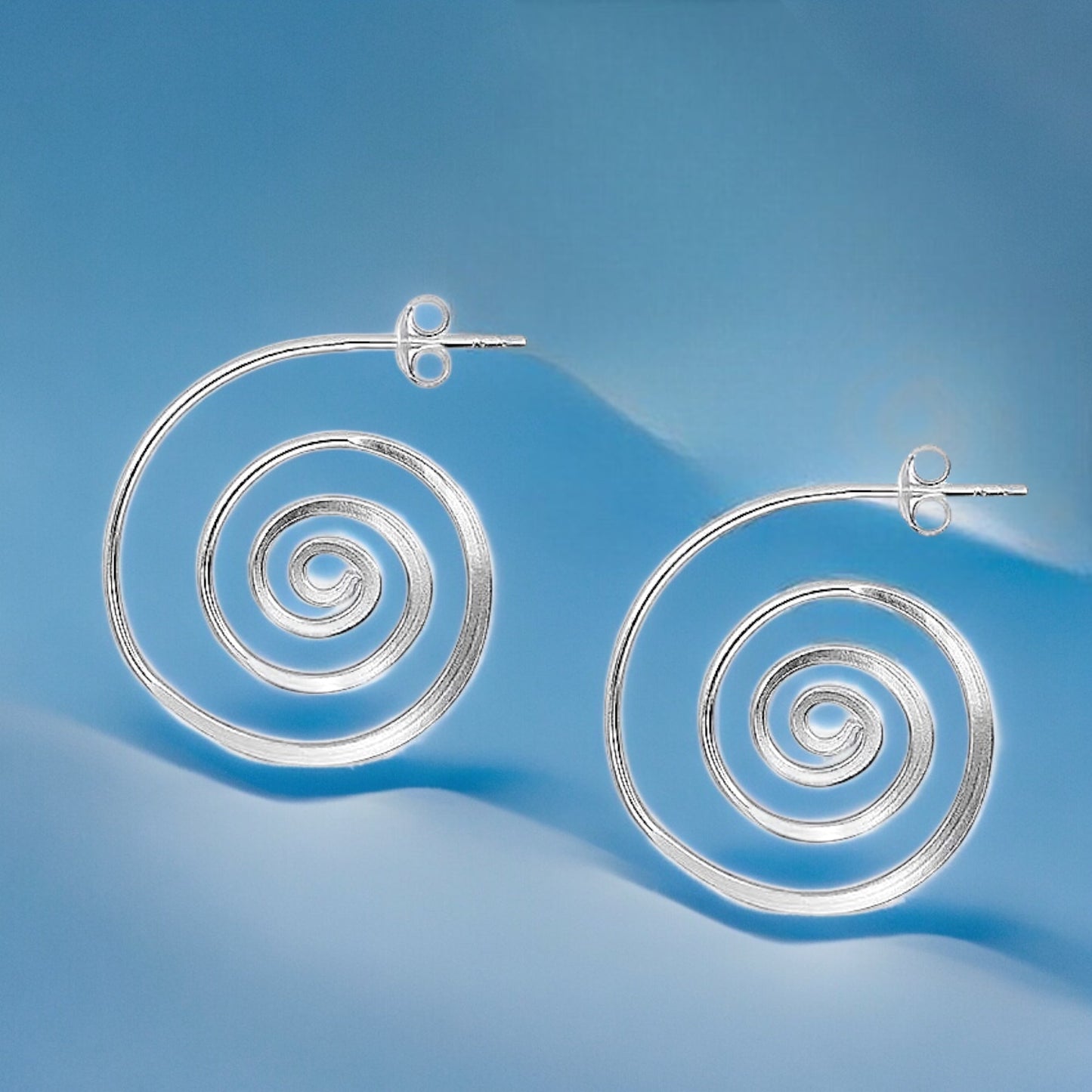 925 Sterling Silver Spiral Earrings