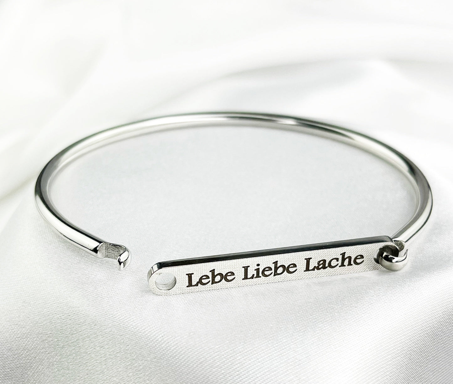 Personal Bangle made of stainless steel - engraving - color silver