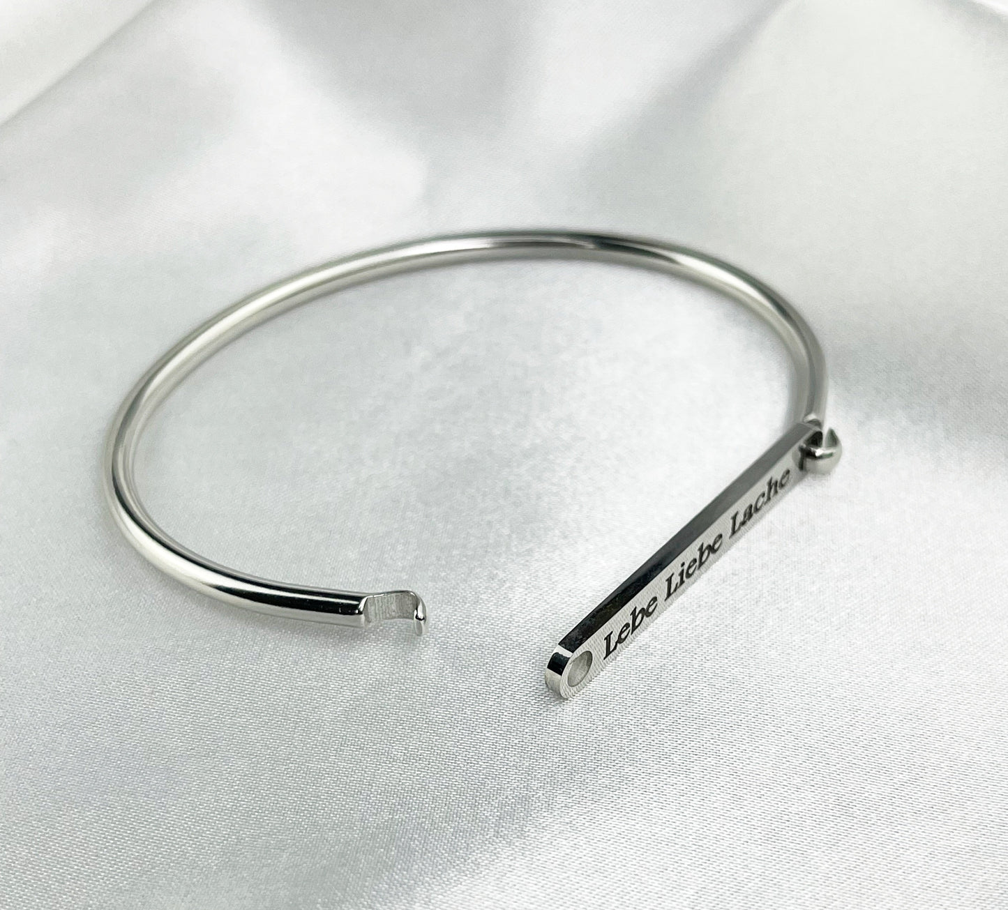 Personal Bangle made of stainless steel - engraving - color silver
