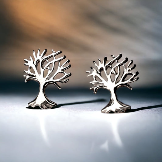 Living Tree Mini Stud Earrings - 925 Sterling Silver Minimalist…