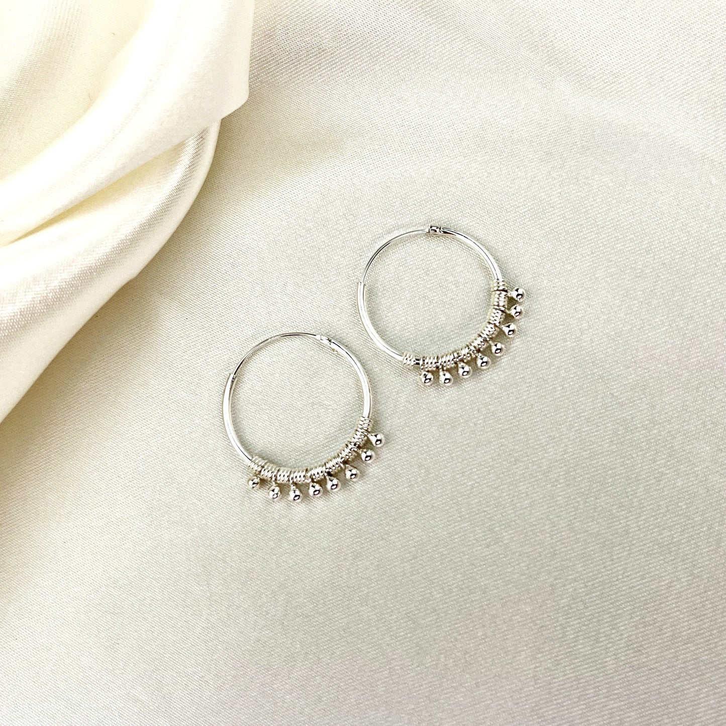 925 Sterling Silver Gypsy Hoop Earrings