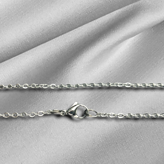 Individual Silver-Plated Necklace, Choose from 50 cm, 60 cm, 70 cm, or 80 cm