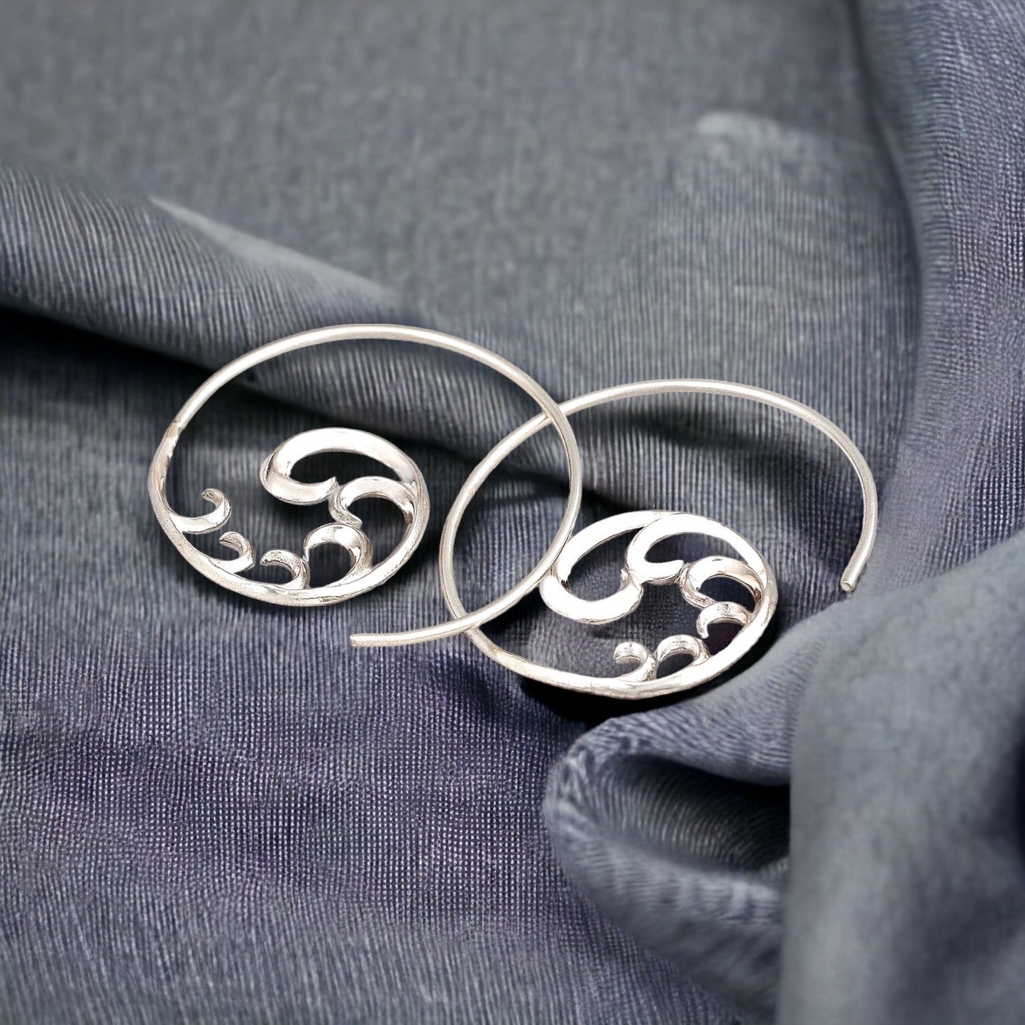 Ornament — 925 Sterling Silver Spiral Earrings — 24