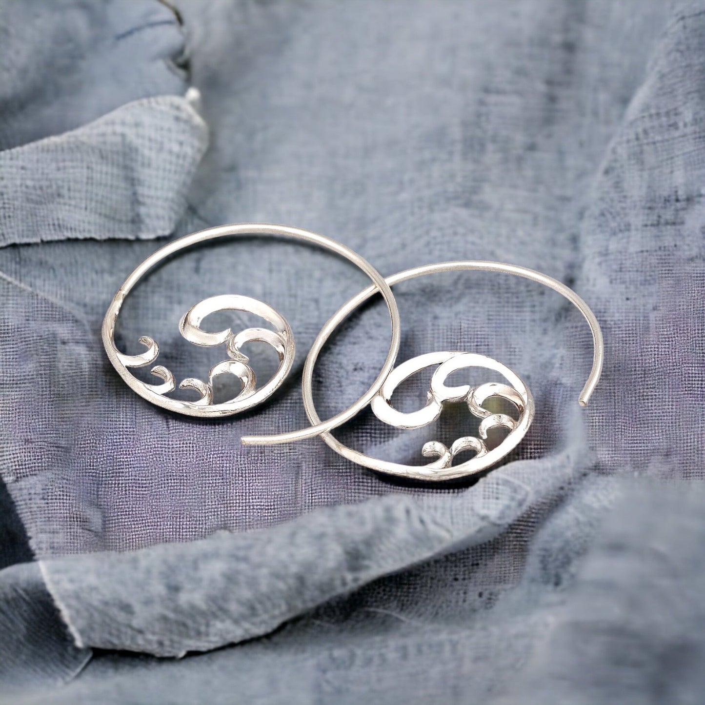 Ornament — 925 Sterling Silver Spiral Earrings — 24