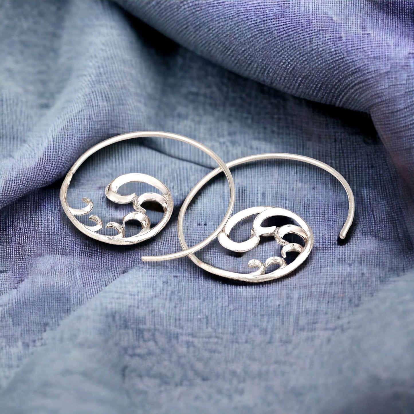 Ornament — 925 Sterling Silver Spiral Earrings — 24