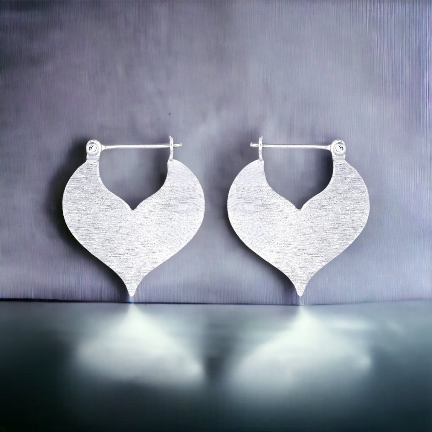 Minimalist Drop Earrings - 925 Sterling Silver Brushed Sultan 1001…