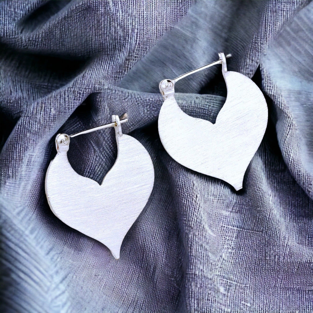 Minimalist Drop Earrings - 925 Sterling Silver Brushed Sultan 1001 Nights Arabian Style OHR925-87