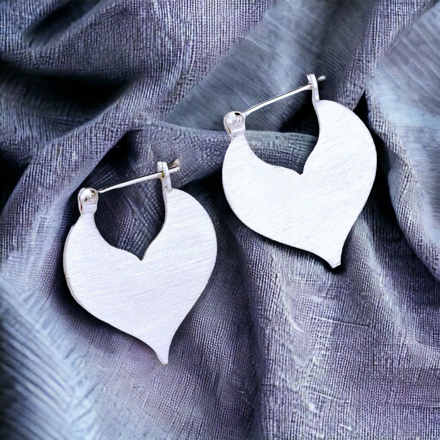 Minimalist Drop Earrings - 925 Sterling Silver Brushed Sultan 1001…