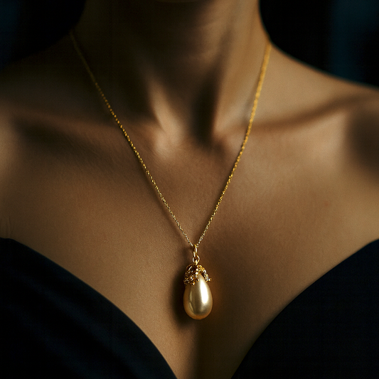 Vintage Teardrop Pearl Necklace 18k Gold Plated | 925 Sterling…