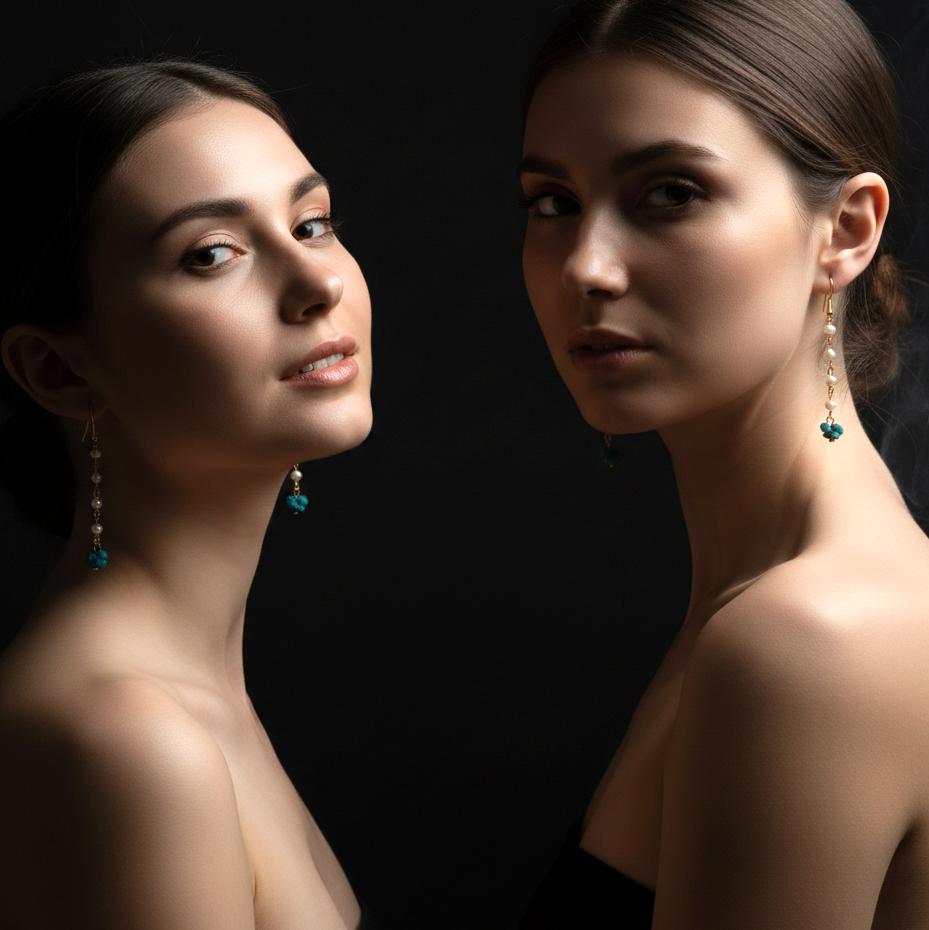 Ocean Poetry — Elegant Earrings with Real Freshwater Pearls &…