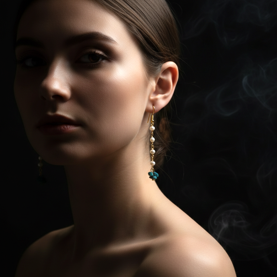 Ocean Poetry — Elegant Earrings with Real Freshwater Pearls &…