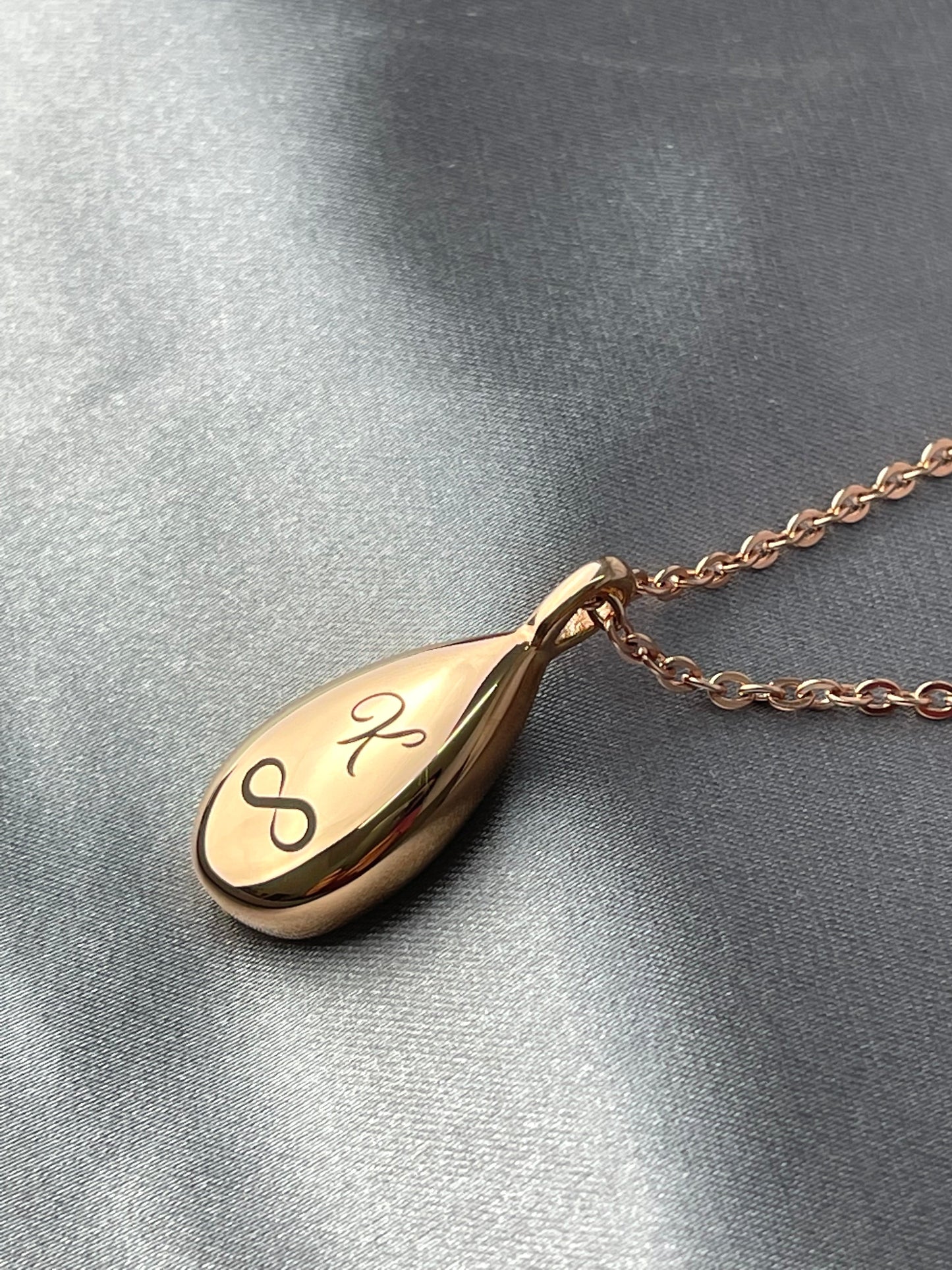 Urn ash bottle trailer Fire burial rosegold stainless steel chain…