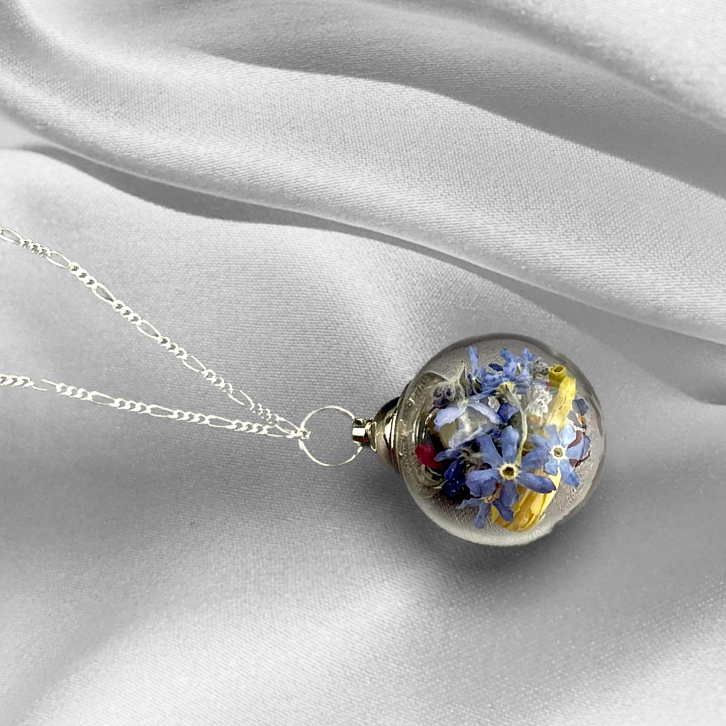 Wildflowers Necklace - Colorful Flowers Forget-Meinnicht Jasmine 925…