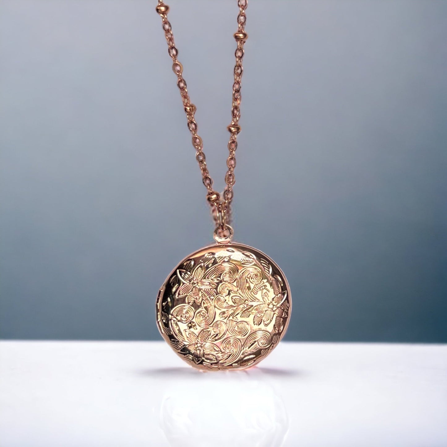 Rose Gold Photo Locket Necklace incl. Photo Service - Customizable…