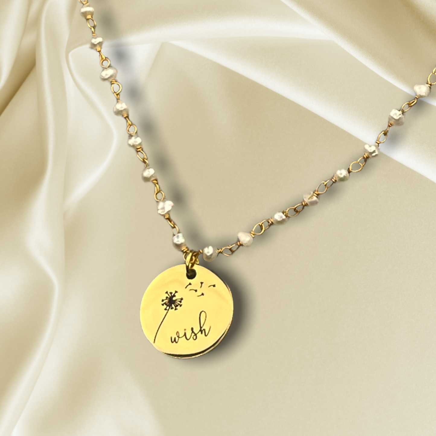 Personalized Necklace with Freshwater Pearls and Engraving Service