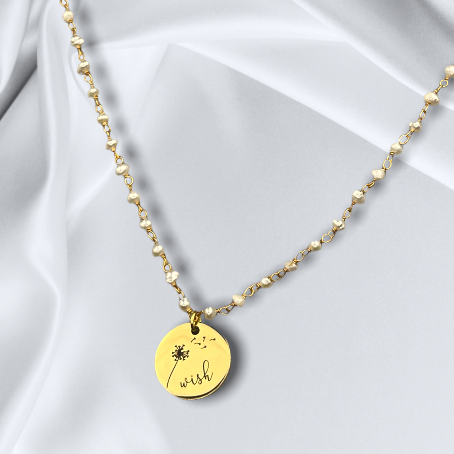 Personalized Necklace with Freshwater Pearls and Engraving Service