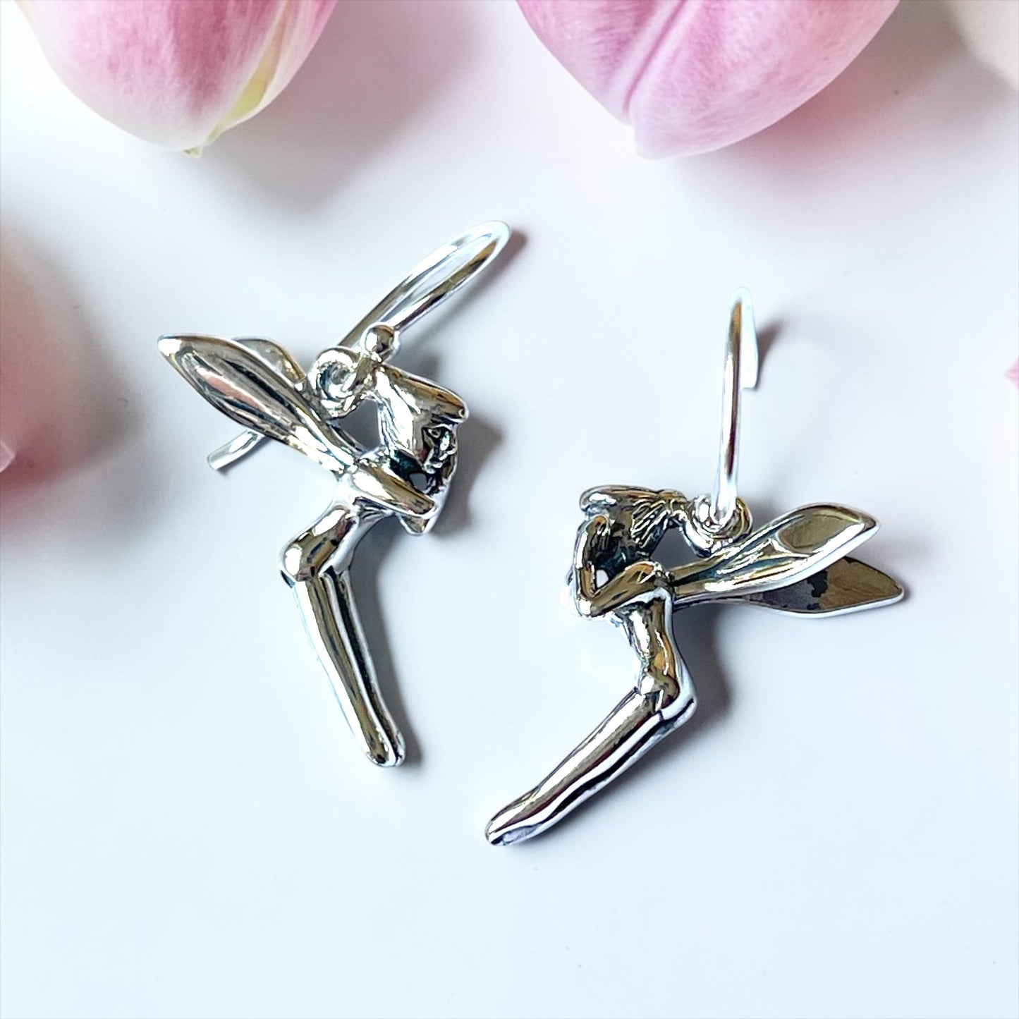 925 Sterling Silver Fairy Earrings, 2.5cm, Hypoallergenic, Nickel…